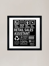 Retail Sales Assistant T Shirt - Mu Framed Wall Art Poster Canvas Print Picture