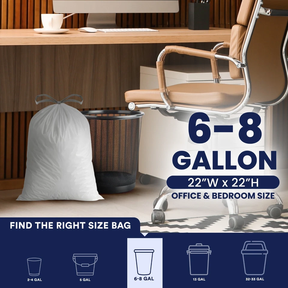 Plasticplace 8 Gallon White Trash Bags, 0.7 Mil, 200 Case - Image 3 of 4