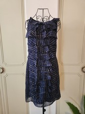 Adrianna Papell Women's Navy  Sleeveless Chiffon Career Dress Size 8 (Medium)