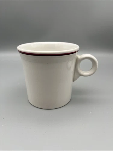 Fiestaware Maroon Stripe White Ring Handle Mug 10.25 Oz Fiesta WV USA @@@@@@@@@@