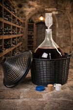 🍇Weinballon + Kunststoffkorb + Gummistopfen+ Gärröhrchen, Glasballon, Gärballon