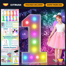 Colorful 4FT Light-Up Marquee Numbers 1 - 18 Vibrant Colors for Events Parties
