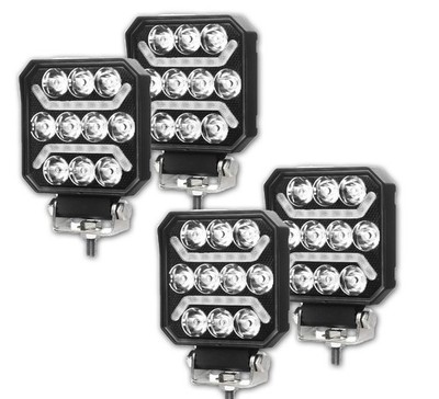 4x LED Work Lights 12V/24V Spot DRL for Car, Truck, SUV, Off Road