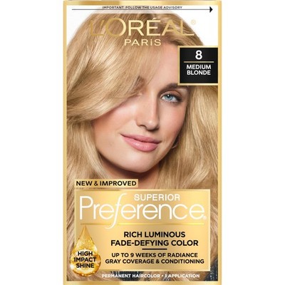Hair Color Permanent Fade-Defying Shine 8 Medium Blonde Pack of 1