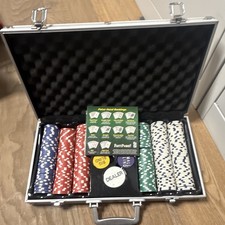 Party Poker Poker Chips Set im Aluminiumkoffer, mehrfarbig, inkl. Karten