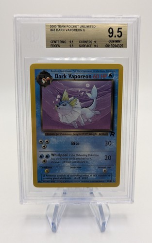 Dark Vaporeon (Unlimited) graded BGS 9.5 for sale on eBay