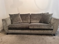THE LOUNGE CO  Grey 3 Seater Sofa And Foot Stall