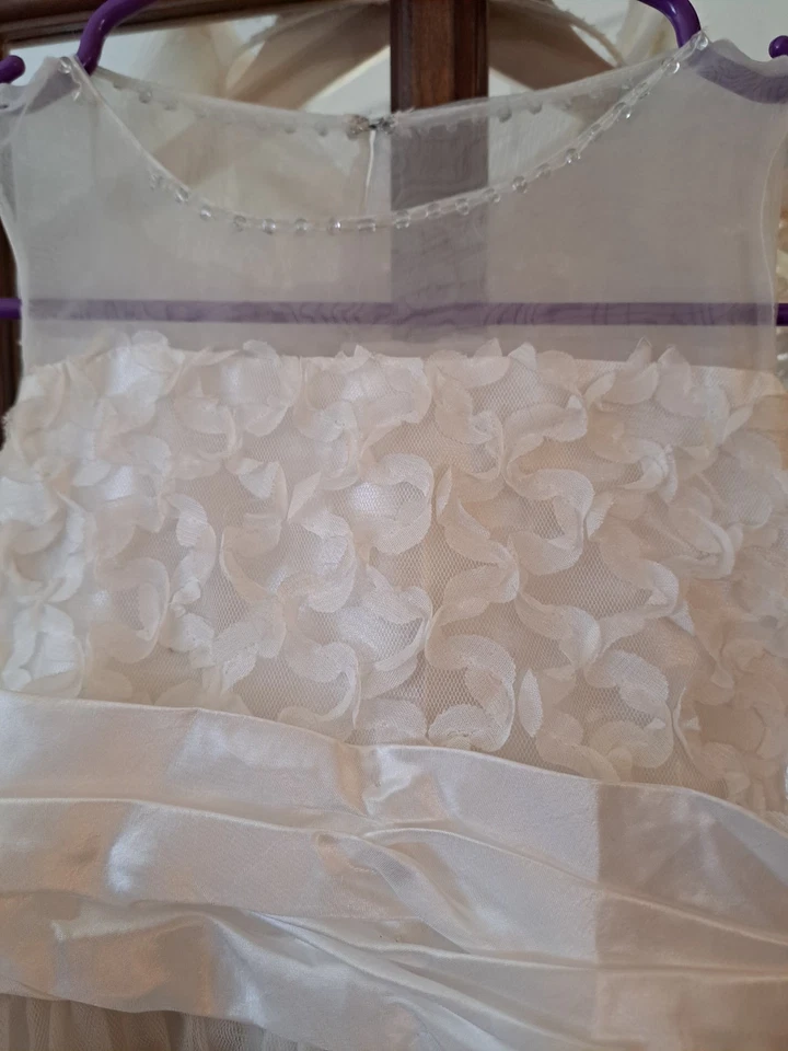 Vestido Blanco Niñas Talla 6 Punta Top Flor Niña O Comunitario Foto 2 de 4