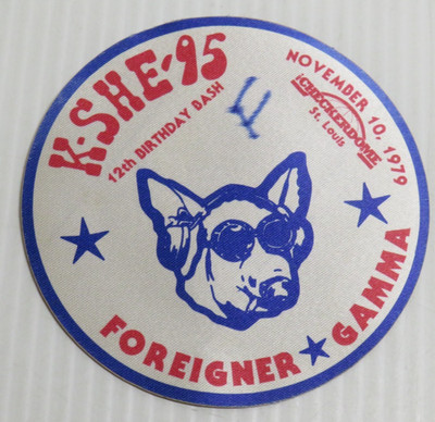 Vintage K-SHE-95 Foreigner Gamma 1979 Concert Back Stage Pass Rock