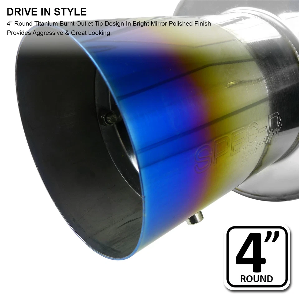 Fits 1994-1997 Honda Accord Muffler Exhaust Catback System w/ 4" Burnt Tip 94-97 — 第 3/4 张图片