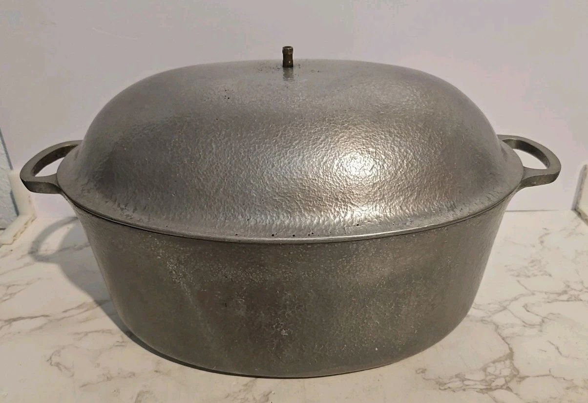 Vtg RETRO Club Hammered Aluminum 15" Roaster Pot Hammercraft Waterless Cookware