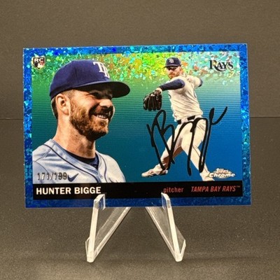 Hunter Bigge RC 2025 Topps Chrome Platinum Blue Mini-Diamond Refractor /199 Rays