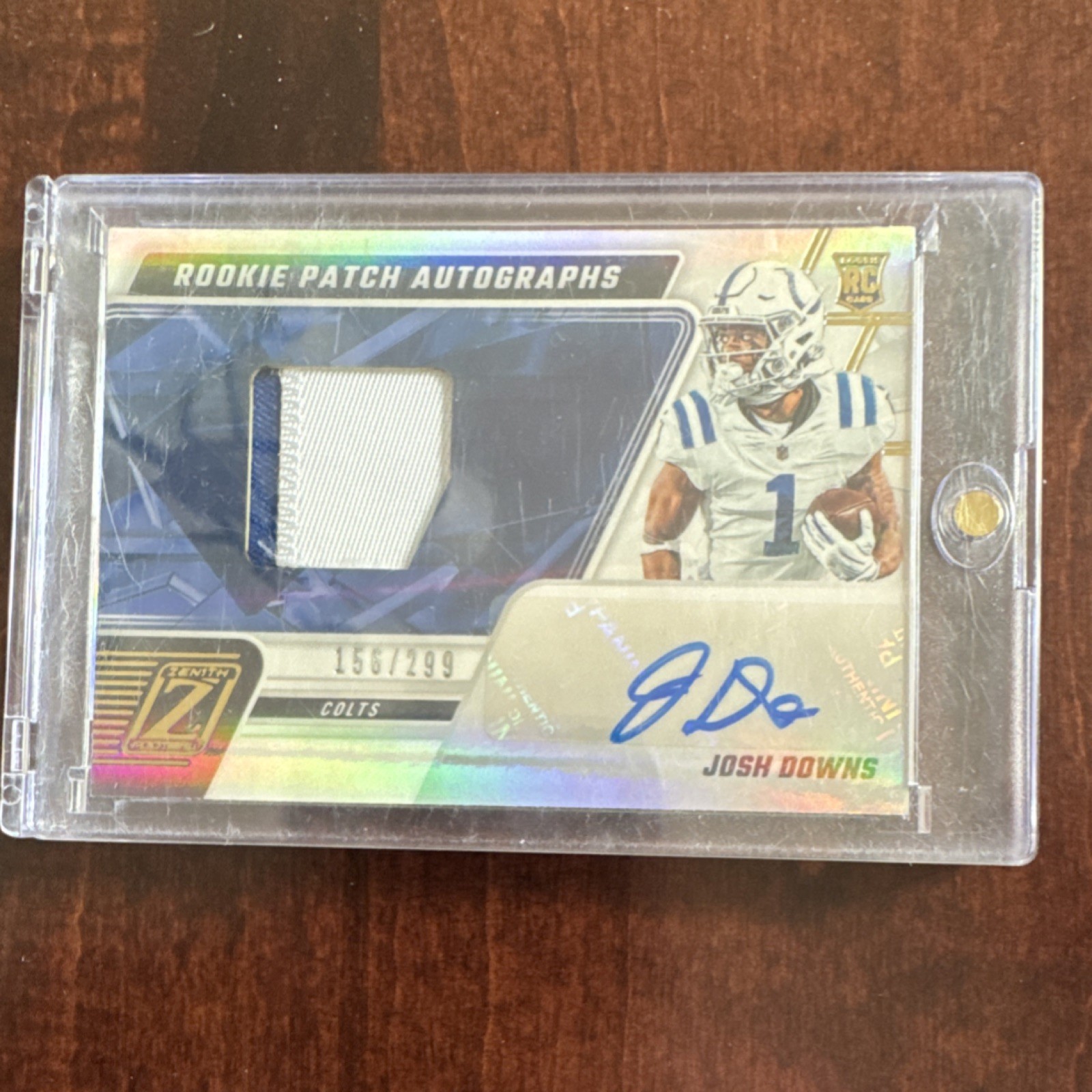 Panini 2023 Zenith Rookie Patch Auto Josh Downs /299 #221 Colts