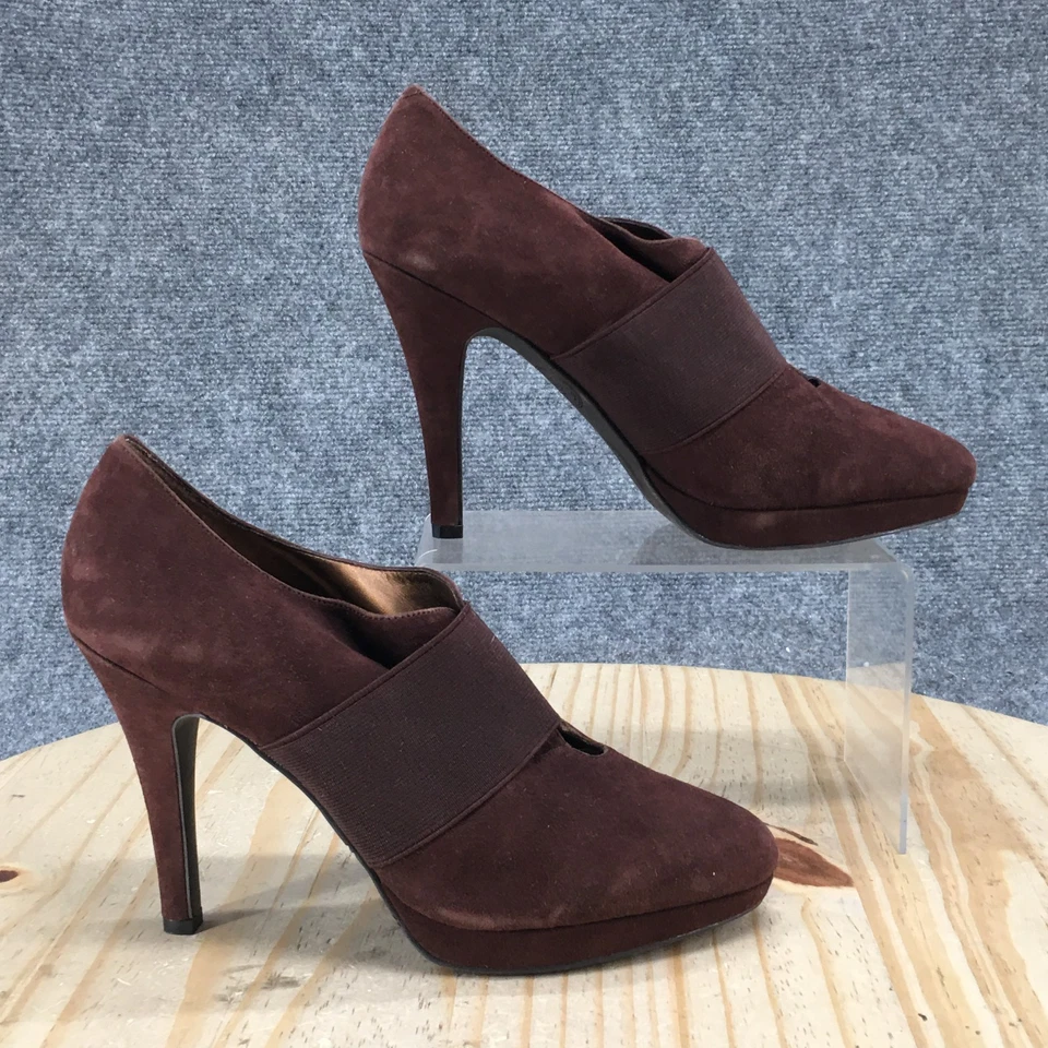 Jessica Simpson By Jessica Boots Womens 8.5 B Brown Ankle Booties Suede Stiletto - Image 2 of 4