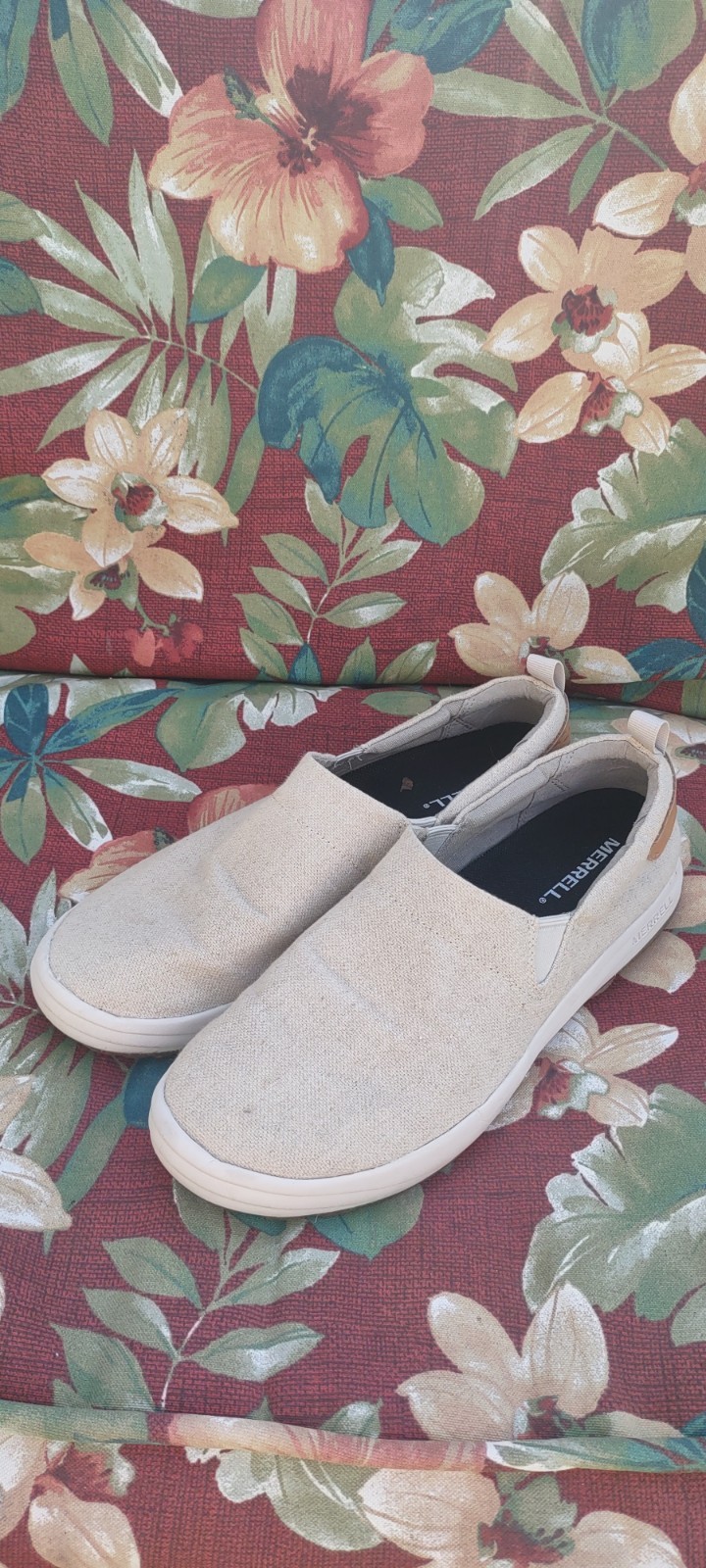 Merrell Gridway Moc Canvas Shoes Women's Size 10 Oatmeal