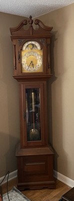 Emperor Clock Company Model 300 Grandfather Clock Walnut Triple