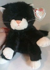 Botas Ty Beenie Buddy Gato Negro 1997 Juguete Coleccionable Peluche con Etiqueta