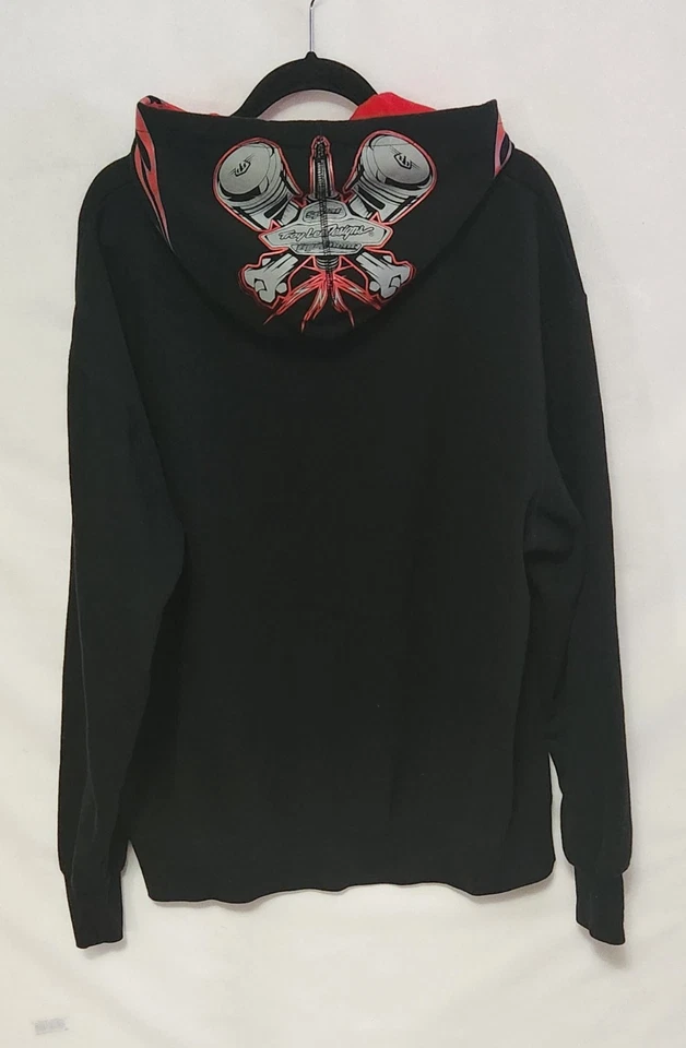 TLD Troy Lee Designs XXL пуловер толстовка с капюшоном флис черный красный графика - Изображение 2 из 4