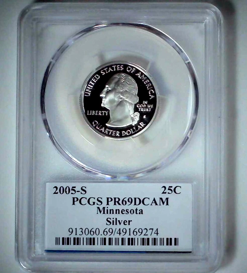 2005-S 25C State Quarter Minnesota PCGS PR69 DCAM 90% Silver 25luha0621 - Image 2 of 4