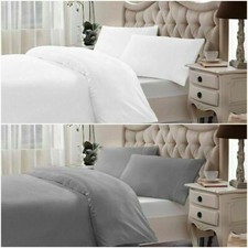 Excellent Quality 3PC DuvetSet EgyptianCotton 1000TC White ElephantGray US-Queen