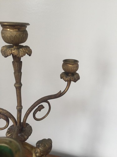 19th Century Bronze Candelabra with Putti/Cherub Candlestick Holder ~ Pair - 第 12/12 張圖片