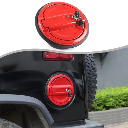 Red Alloy Fuel Tank Cap Anti-theft Lock Cover Trim For Hummer H2 2003-2009 - Picture 10 of 19
