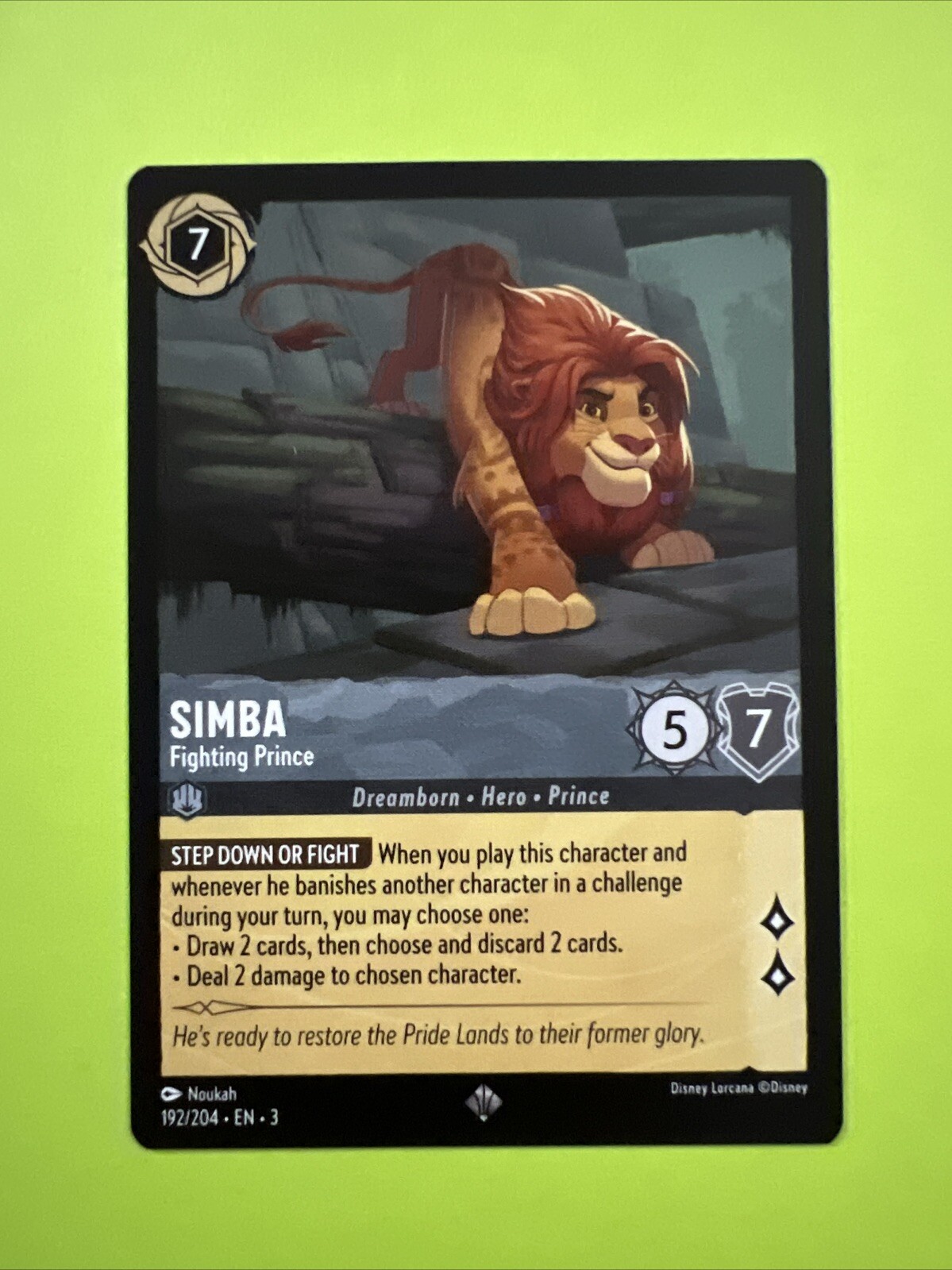 x1 Simba - Fighting Prince - 192/204 - Super Rare Lorcana Into the Inklands M/NM