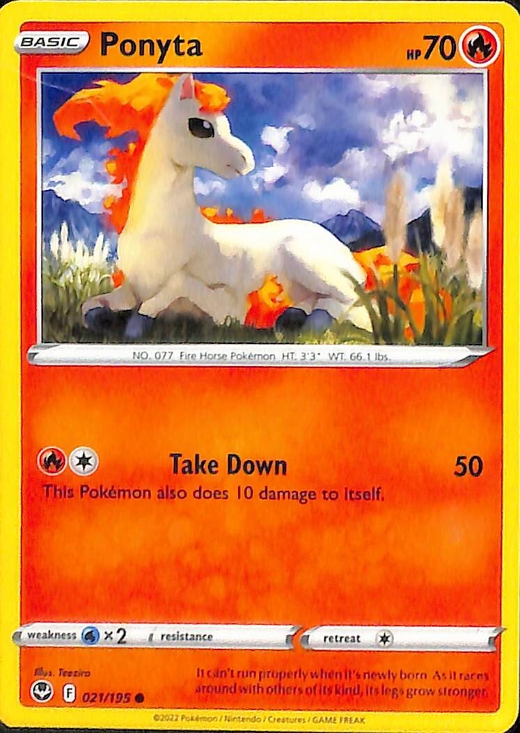 Ponyta #21/195 Silver Tempest Pokemon Common Card