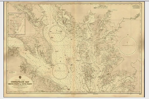 VINTAGE ADMIRALTY CHART. No.2846. CHESAPEAKE BAY. 1947 Edition. - Picture 1 of 9