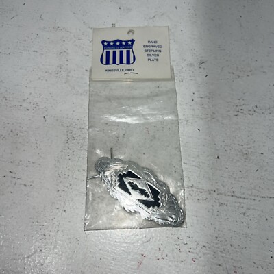 New Womens Congress Leather Silver Sterling Hair Clip. 93305 A-124