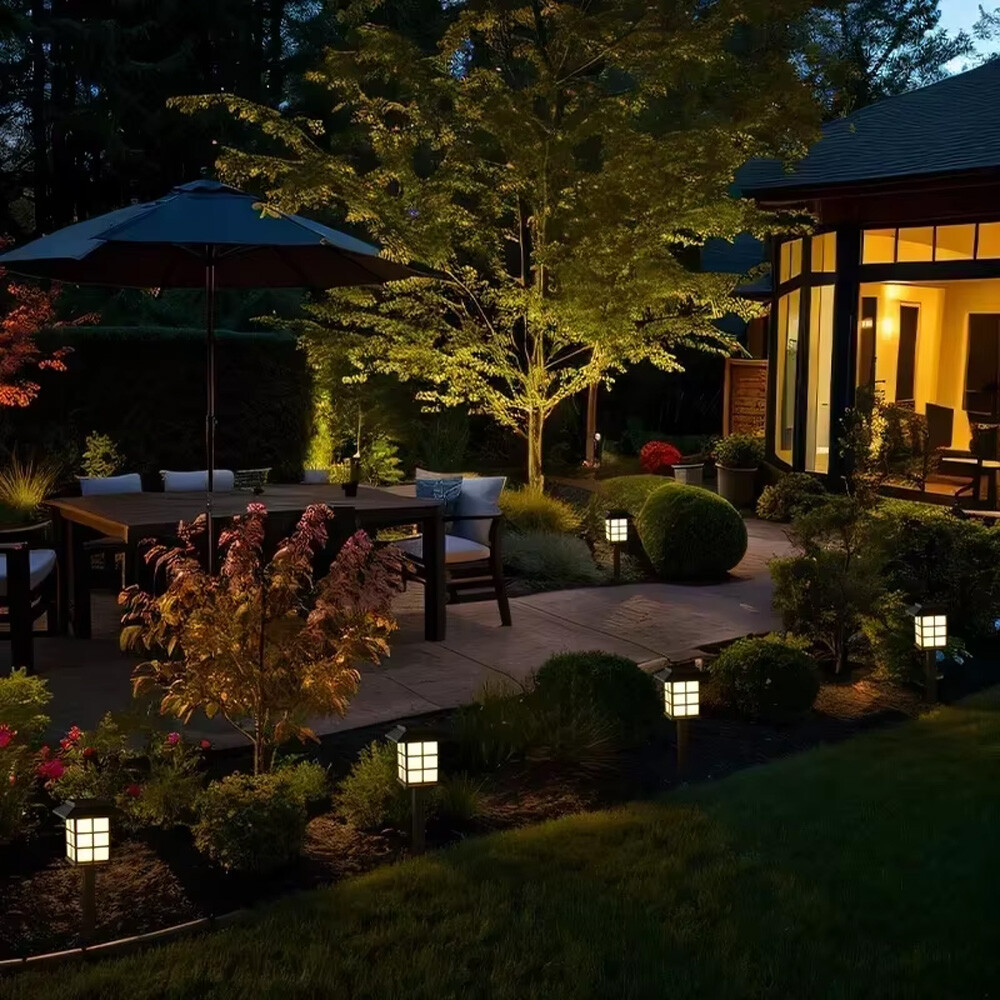 12PACKS white/warm light solar LED garden lights outdoor path landscape light ZW