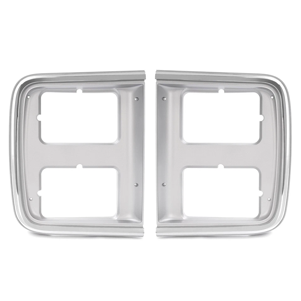 Pair Set Chrome Dual Headlight Headlamp Trim Bezel for 1985-1991 Chevy GMC Van Foto 2 de 4