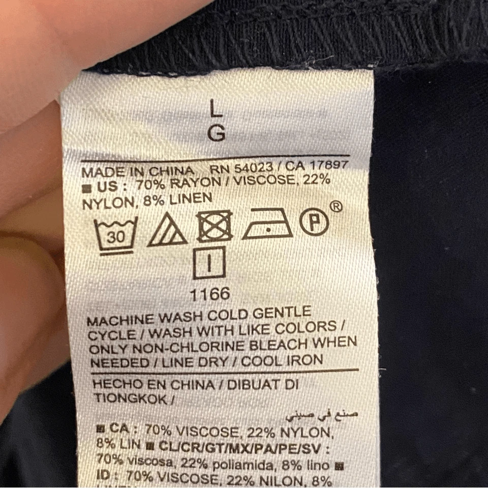 Old Navy Waist-Defined Twist-Front Midi Shirt Dress rayon linen nylon blend L - Image 4 of 4