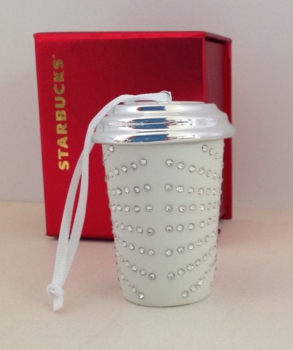 Taza de café Starbucks Swarovski cerámica cristal adorno limitada ~ nueva en caja - Imagen 3 de 5