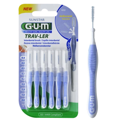 Gum-Trav-ler-Interdentalbuersten- 0,6 mm hellblau: Kerze