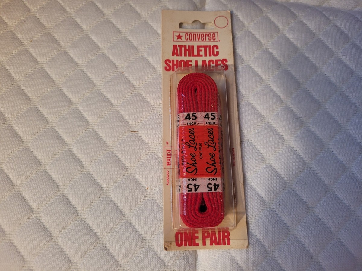 Vintage Converse Athletic Shoe Laces 45 Inch Red Sneakers Shoes NWT NOS USA