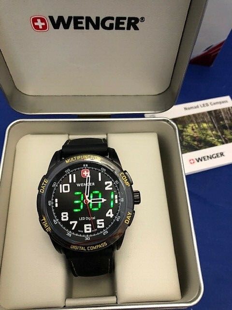 wenger nomad led compass watch