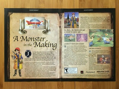 2005 Dragon Quest VIII 8 Journey of the Cursed King PS2 Print Ad/Poster Game Art