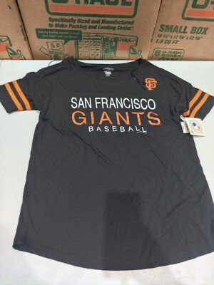 New Official MLB San Fransisco Giants Women's Black Short Sleeve Shirt