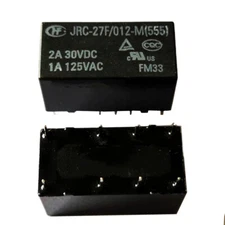 2PCS HONGFA JRC-27F-012-M 12VDC Power Relay 8Pins 2A 30VDC