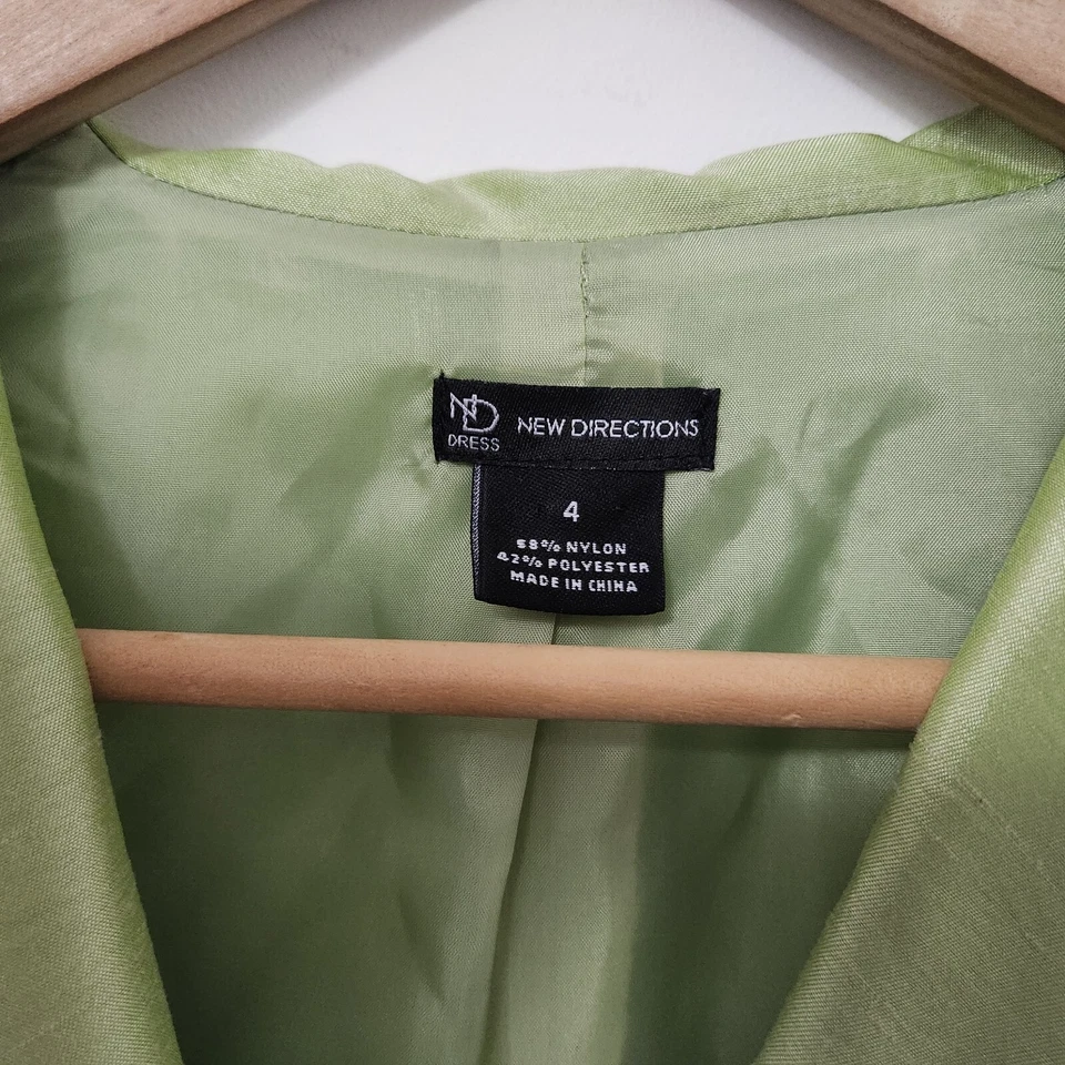 Vestido corto para mujer NEW DIRECTION verde lima con cuello calce y acampanado talla 4 Foto 4 de 4