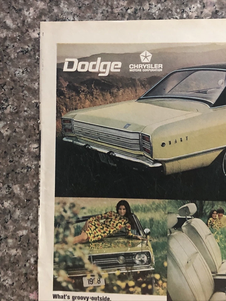 1968 Dodge Dart PRINT AD Gives You Dodge Fever - Makes The Girls Purr VTG 1960s - Image 2 of 4