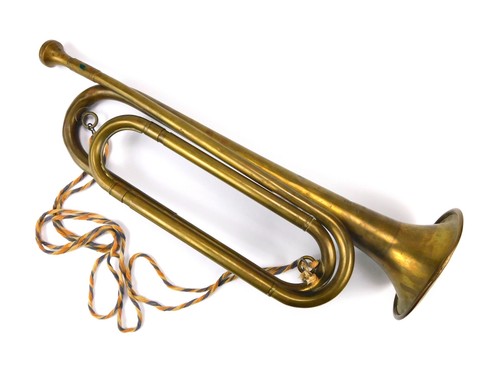 Vintage Antique Old US Rexcraft Military Brass Bugle 