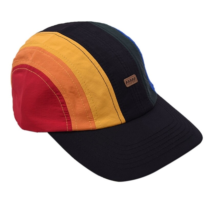 Baseball Unisex Athletic Rainbow Stripes Letters Label Outdoor Sports Hat