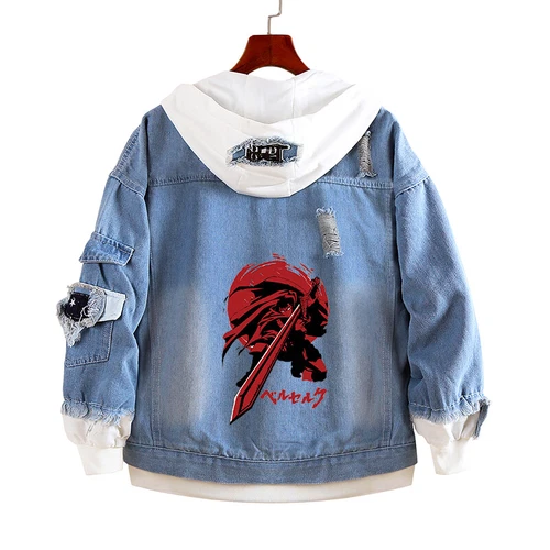 Berserk Guts Casca Spring Denim Jacket Hoodies Coat Sweatshirts Jeans Outwear - Bild 3 von 45