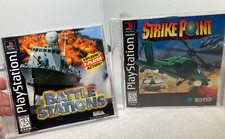 Strike Point & Battle Stations - (PlayStation 1 PS1) - Disc & Manual Only-Tested
