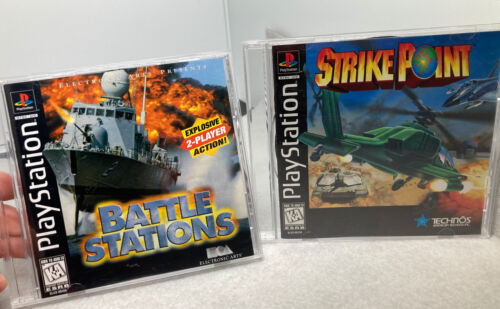 Strike Point & Battle Stations - (PlayStation 1 PS1) - Disc & Manual Only-Tested