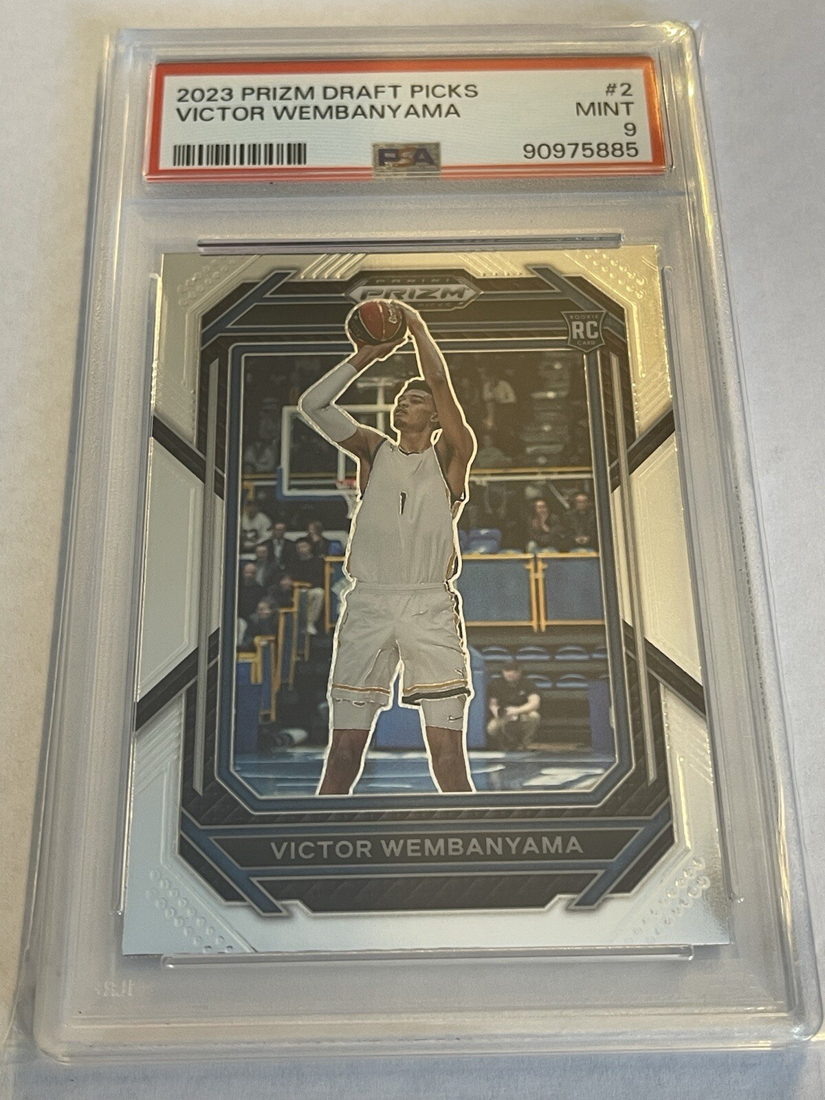 2023 Prizm Draft Picks Rookie Victor Wembanyama # 2 PSA 9 Mint view 9