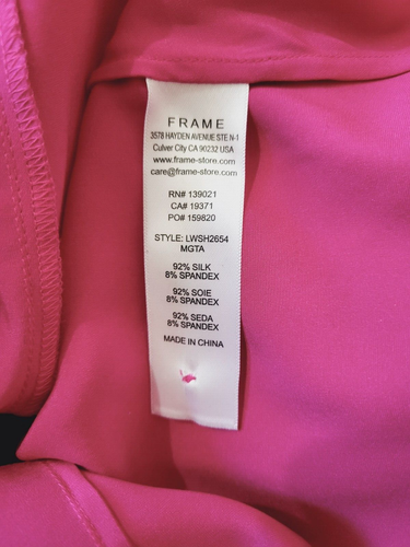 398 $ neues Femme-Hemd aus Seide mit Rahmen in Magenta -- Größe S - Bild 14 von 14