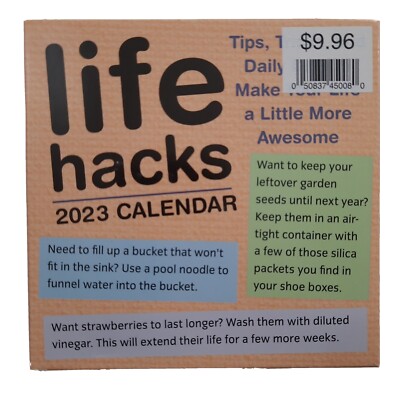 Life Hacks 2023 Day-To-Day Calendar : Tips, Tricks, and Daily DIYs to Make  Your Life a Little More Awesome by 1000lifehacks.com and Keith Bradford  (2022, Calendar) for sale online | eBay